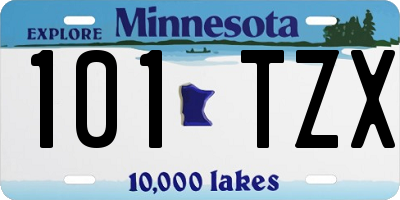 MN license plate 101TZX