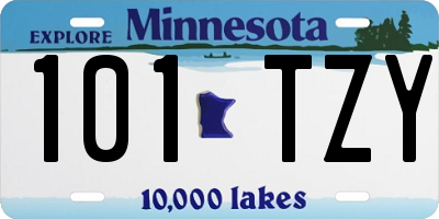 MN license plate 101TZY