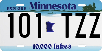 MN license plate 101TZZ