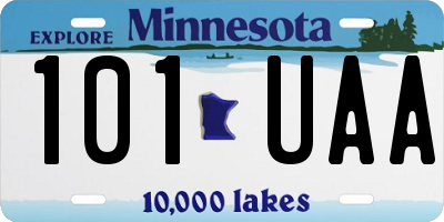 MN license plate 101UAA