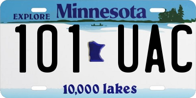 MN license plate 101UAC