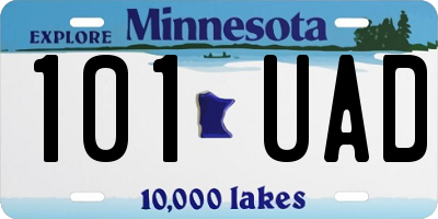 MN license plate 101UAD