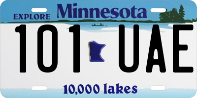 MN license plate 101UAE