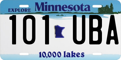 MN license plate 101UBA