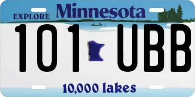 MN license plate 101UBB
