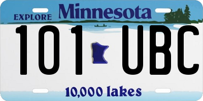 MN license plate 101UBC