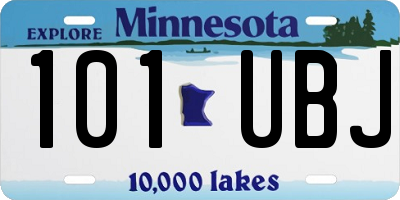 MN license plate 101UBJ