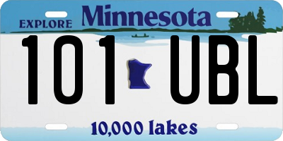 MN license plate 101UBL