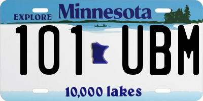 MN license plate 101UBM