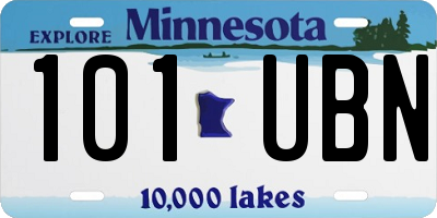 MN license plate 101UBN