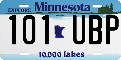 MN license plate 101UBP
