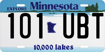 MN license plate 101UBT