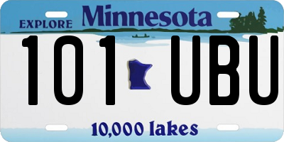 MN license plate 101UBU
