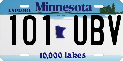 MN license plate 101UBV