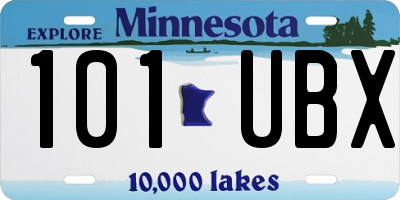 MN license plate 101UBX