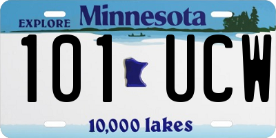 MN license plate 101UCW