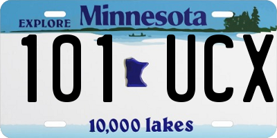 MN license plate 101UCX