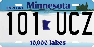 MN license plate 101UCZ
