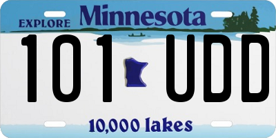 MN license plate 101UDD