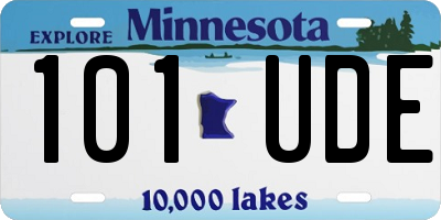 MN license plate 101UDE