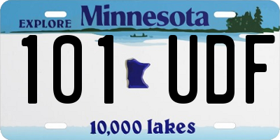 MN license plate 101UDF