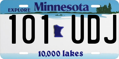 MN license plate 101UDJ