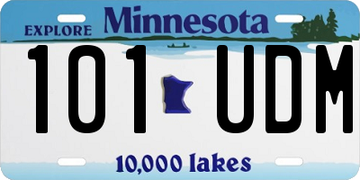 MN license plate 101UDM
