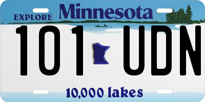 MN license plate 101UDN