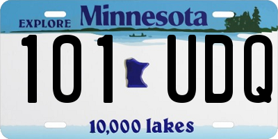 MN license plate 101UDQ