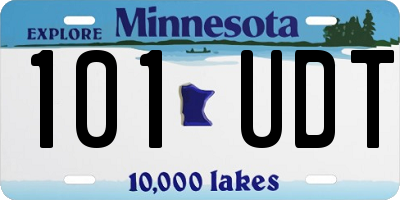 MN license plate 101UDT