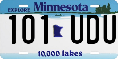 MN license plate 101UDU