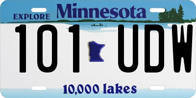 MN license plate 101UDW