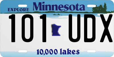 MN license plate 101UDX