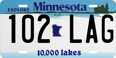 MN license plate 102LAG