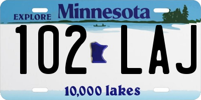 MN license plate 102LAJ