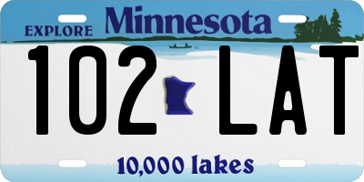 MN license plate 102LAT