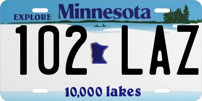 MN license plate 102LAZ