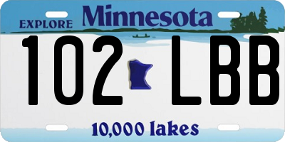 MN license plate 102LBB