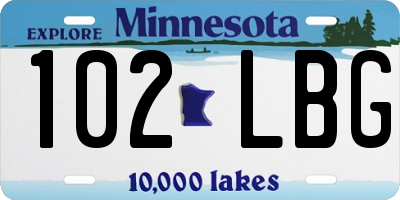 MN license plate 102LBG