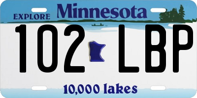 MN license plate 102LBP