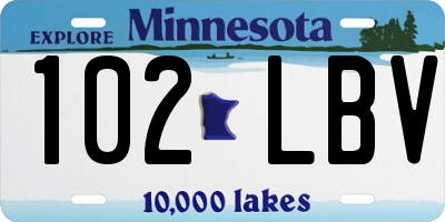 MN license plate 102LBV