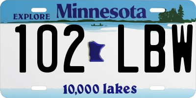 MN license plate 102LBW