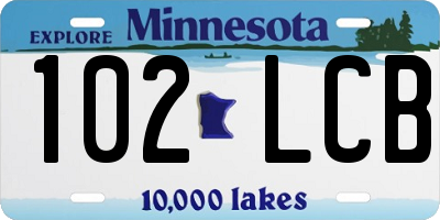 MN license plate 102LCB