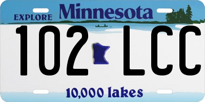 MN license plate 102LCC