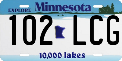 MN license plate 102LCG