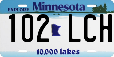 MN license plate 102LCH