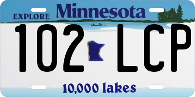 MN license plate 102LCP