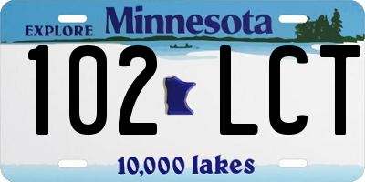 MN license plate 102LCT