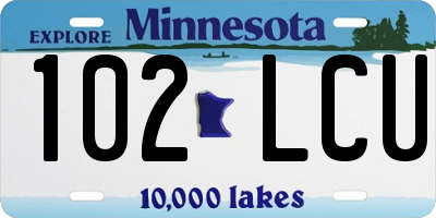MN license plate 102LCU