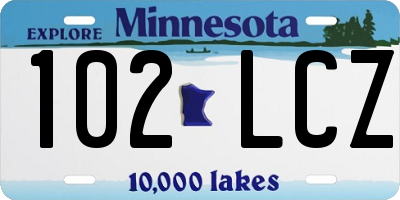 MN license plate 102LCZ